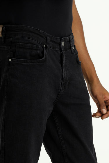  Siyah Relaxed Fit Rahat Kesim Likralı Denim Pantolon