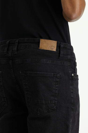 Siyah Slim Fit Dar Kesim Likralı Denim Pantolon