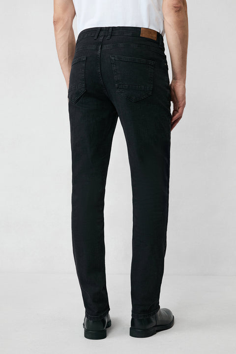 Siyah 7 Drop Slim Fit Dar Kesim Pamuklu Likralı Esnek 4 Mevsim Denim Pantolon