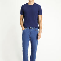 Light Blue Regular Fit Standard Cut Cotton Lycra Flexible 4-Season Denim Jeans