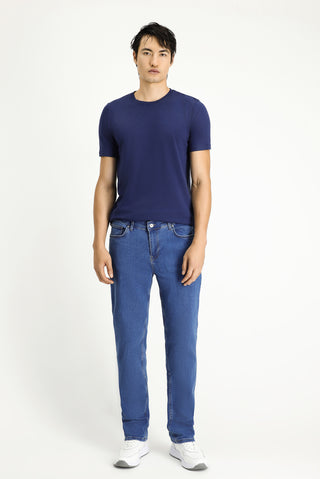  Açık Mavi Slim Fit Dar Kesim Pamuklu Likralı Esnek 4 Mevsim Denim Pantolon