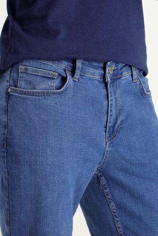  Açık Mavi Slim Fit Dar Kesim Pamuklu Likralı Esnek 4 Mevsim Denim Pantolon