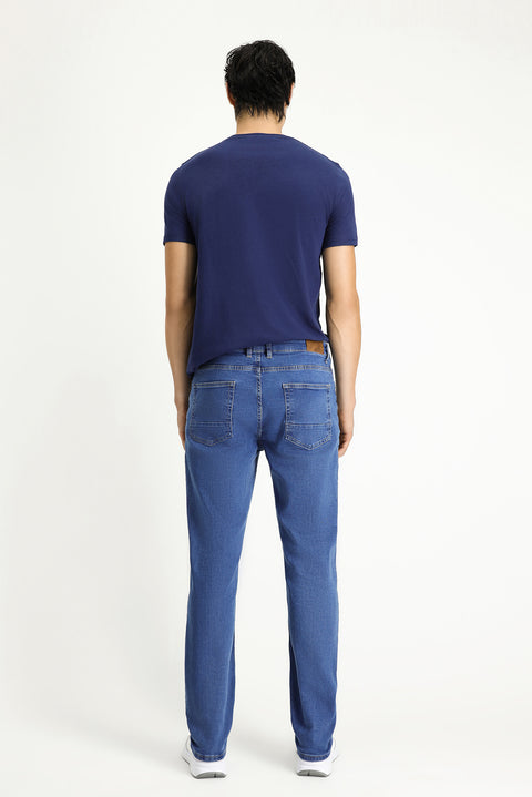 Açık Mavi Slim Fit Dar Kesim Pamuklu Likralı Esnek 4 Mevsim Denim Pantolon