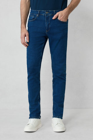  İndigo Relaxed Fit Rahat Kesim Pamuklu Likralı Esnek 4 Mevsim Denim Pantolon