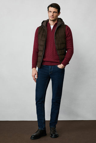  Koyu İndigo 7 Drop Slim Fit Dar Kesim Likralı Denim Pantolon