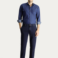 Koyu Lacivert Regular Fit Likralı Denim Pantolon