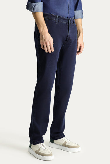 Koyu Lacivert Regular Fit Likralı Denim Pantolon
