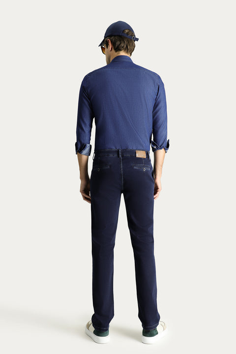 Koyu Lacivert 6 Drop Regular Fit Standart Kesim Likralı Denim Pantolon