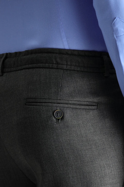 Marengo 7 Drop Slim Fit Dar Kesim Beli Lasikli İpli Klasik Kumaş Pantolon