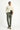 Küf Yeşili Super Slim Fit Ekstra Dar Kesim Likralı Beli Lastikli İpli Klasik Kumaş Pantolon