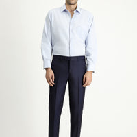 Koyu Lacivert Super Slim Fit Ekstra Dar Kesim Desenli Likralı Klasik Kumaş Pantolon