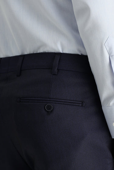 Koyu Lacivert Super Slim Fit Ekstra Dar Kesim Desenli Likralı Klasik Kumaş Pantolon