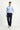 Koyu Lacivert Slim Fit Dar Kesim Desenli Likralı Klasik Kumaş Pantolon
