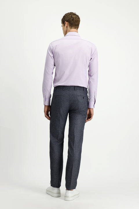 Orta Füme 7 Drop Slim Fit Dar Kesim Desenli Likralı Klasik Kumaş Pantolon