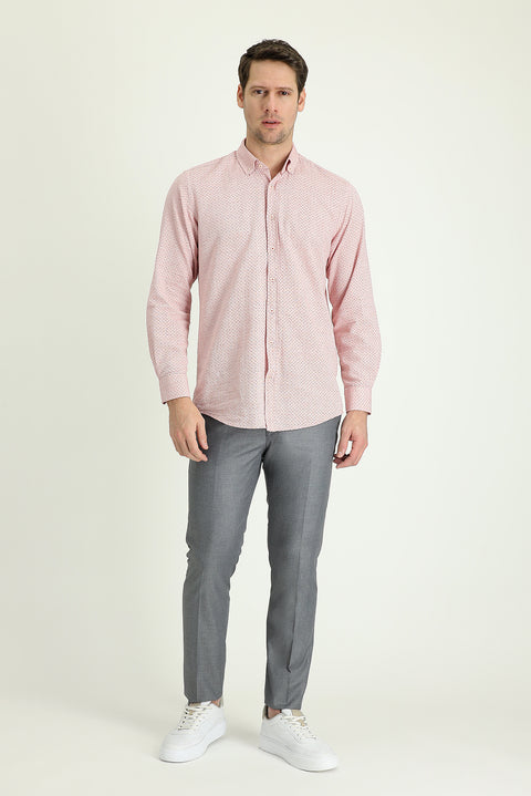 Orta Gri 4 Drop Relaxed Fit Rahat Kesim Klasik Kumaş Pantolon