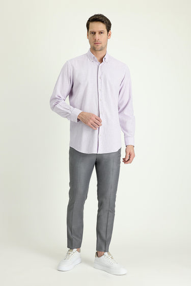 Açık Gri Slim Fit Dar Kesim Klasik Kumaş Pantolon
