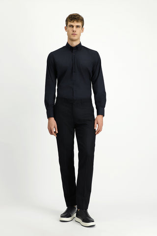  Siyah Slim Fit Dar Kesim Klasik Kumaş Pantolon