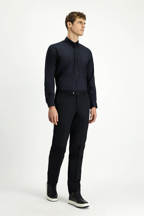 Siyah 6 Drop Regular Fit Standart Kesim Klasik Kumaş Pantolon