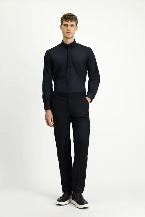 Black 7 Drop Slim Fit Classic Fabric Trousers