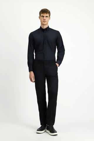  Siyah Slim Fit Dar Kesim Klasik Kumaş Pantolon