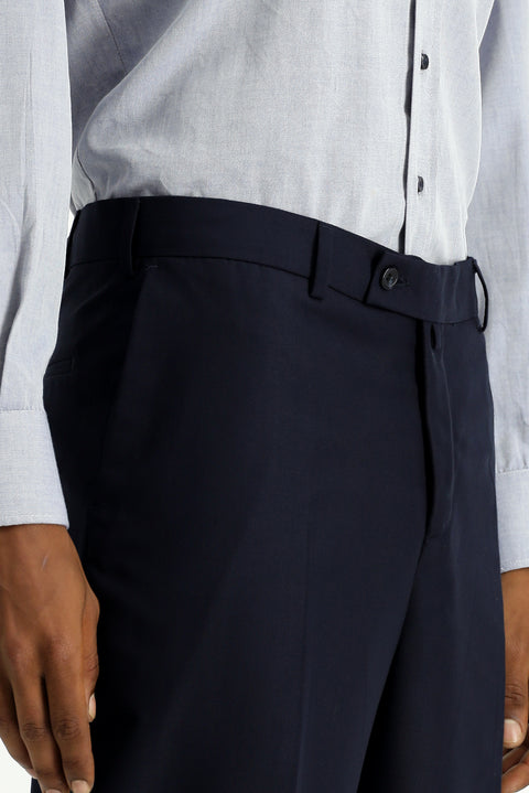Siyah Lacivert 6 Drop Regular Fit Standart Kesim Klasik Kumaş Pantolon