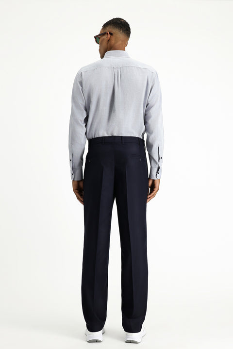 Siyah Lacivert 6 Drop Regular Fit Standart Kesim Klasik Kumaş Pantolon