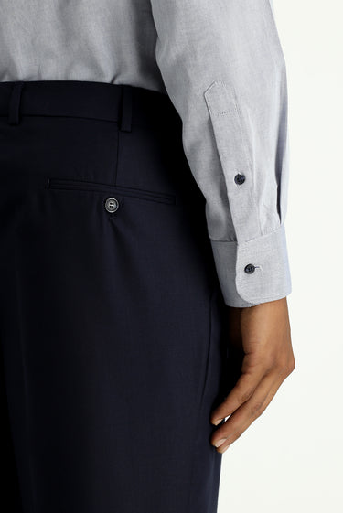 Siyah Lacivert Slim Fit Dar Kesim Klasik Kumaş Pantolon