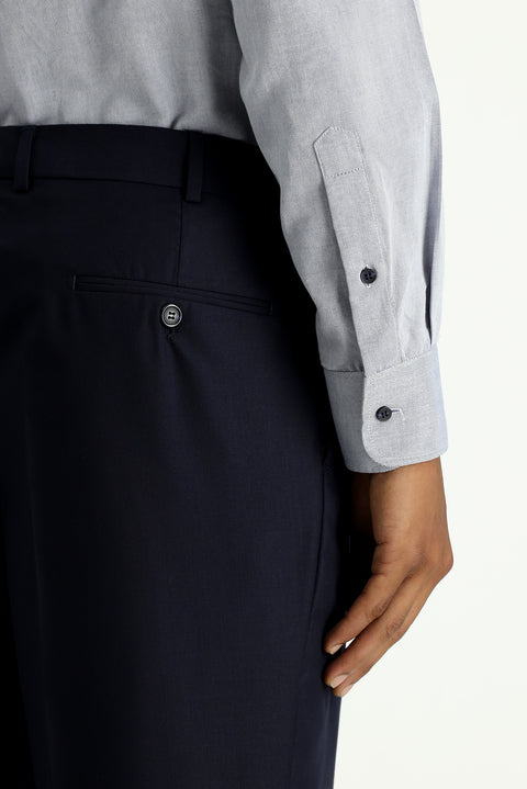 Siyah Lacivert 7 Drop Slim Fit Dar Kesim Klasik Kumaş Pantolon