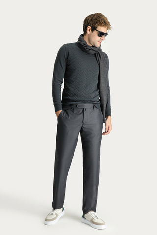  Orta Antrasit 6 Drop Regular Fit Standart Kesim Klasik Kumaş Pantolon