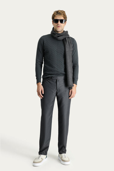 Orta Antrasit Relaxed Fit Rahat Kesim Klasik Kumaş Pantolon