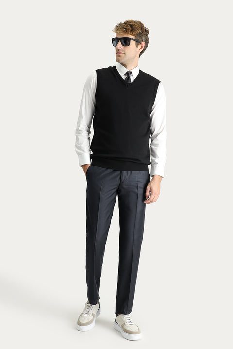 Koyu Antrasit 7 Drop Slim Fit Dar Kesim Klasik Kumaş Pantolon