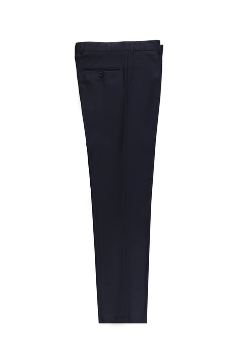 Siyah Lacivert 6 Drop Regular Fit Standart Kesim Klasik Kumaş Pantolon