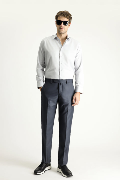 Dark Gray 6 Drop Regular Fit Standard Cut Classic Fabric Trousers