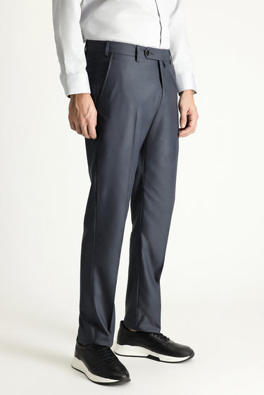 Koyu Füme Slim Fit Dar Kesim Klasik Kumaş Pantolon
