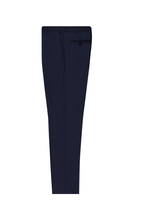 Medium Navy 6 Drop Regular Fit Standard Cut Classic Fabric Trousers