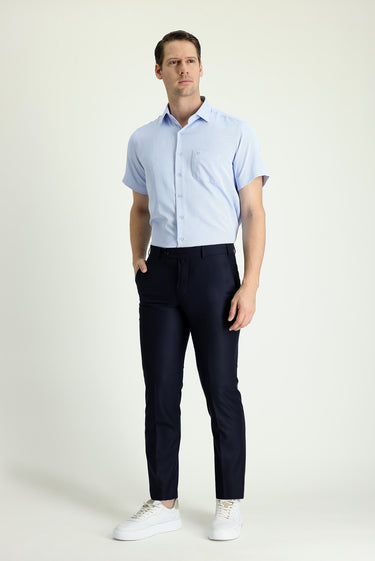  Koyu Lacivert Slim Fit Dar Kesim Klasik Kumaş Pantolon