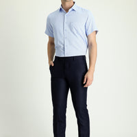 Koyu Lacivert 7 Drop Slim Fit Dar Kesim Klasik Kumaş Pantolon