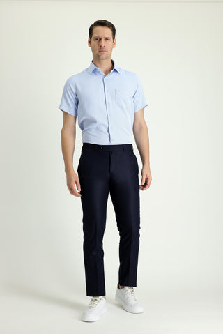  Koyu Lacivert Relaxed Fit Rahat Kesim Klasik Kumaş Pantolon