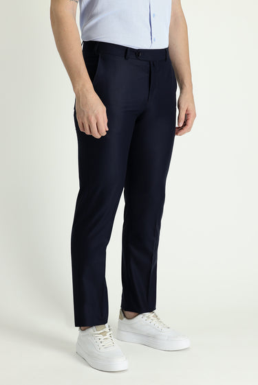  Koyu Lacivert Slim Fit Dar Kesim Klasik Kumaş Pantolon