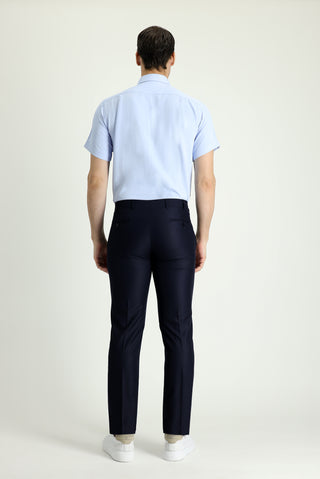  Koyu Lacivert 7 Drop Slim Fit Dar Kesim Klasik Kumaş Pantolon