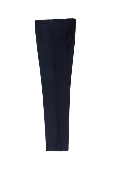 Black Navy 4 Drop Relaxed Fit Classic Fabric Trousers