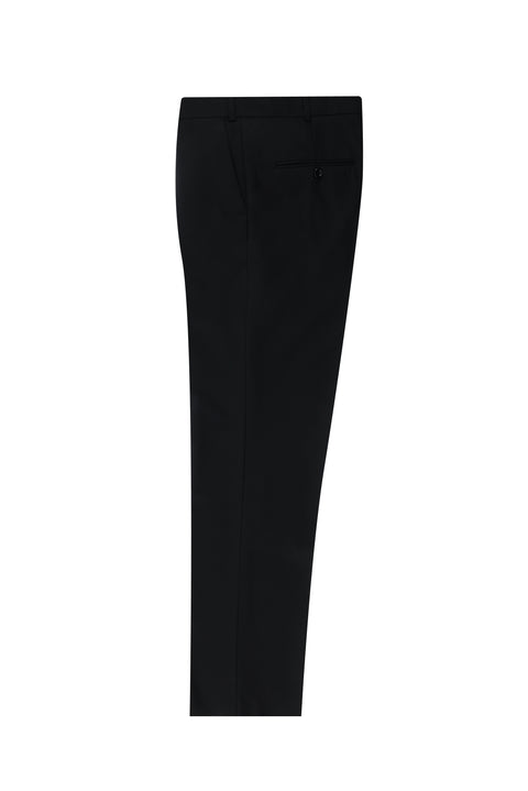 Siyah 4 Drop Relaxed Fit Rahat Kesim Klasik Kumaş Pantolon