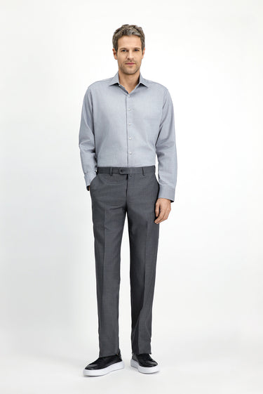 Orta Füme Slim Fit Dar Kesim Klasik Kumaş Pantolon