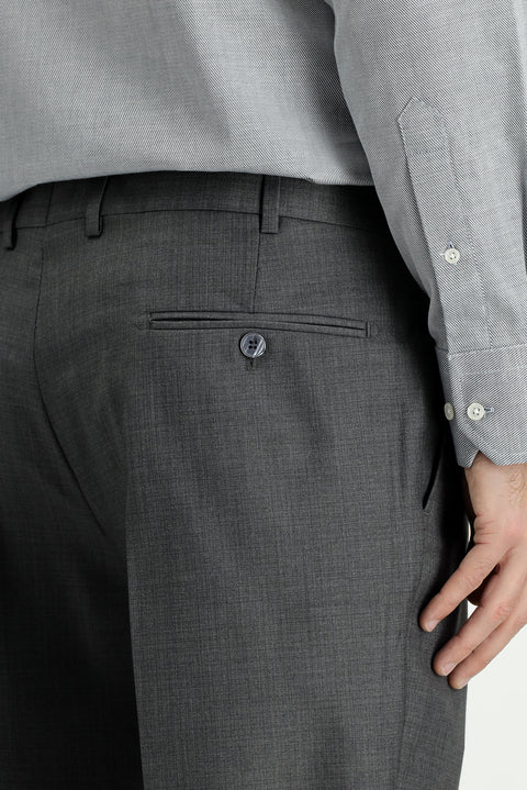 Medium Gray 6 Drop Regular Fit Standard Cut Classic Fabric Trousers