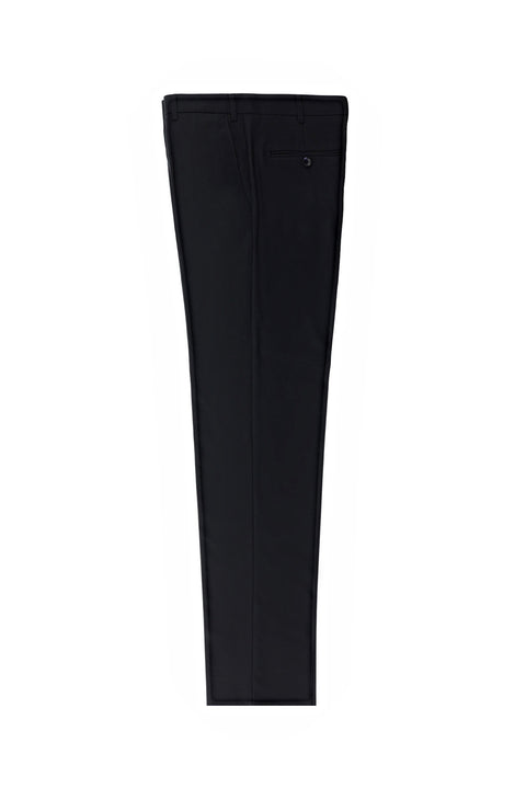 Siyah 4 Drop Relaxed Fit Rahat Kesim Klasik Kumaş Pantolon