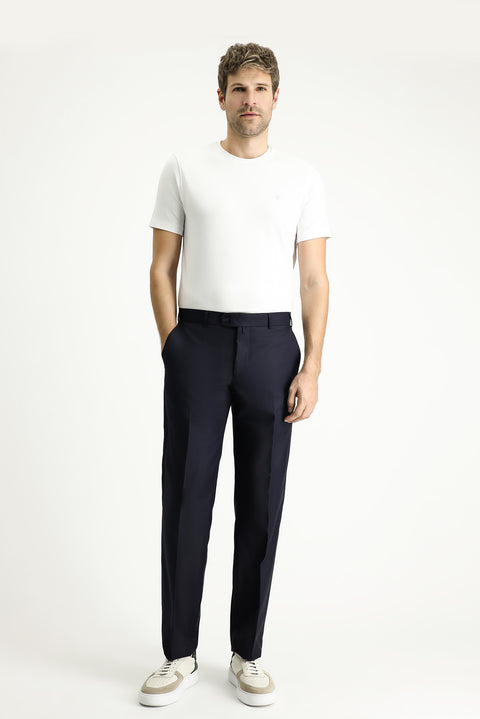 Siyah Lacivert 4 Drop Relaxed Fit Rahat Kesim Klasik Kumaş Pantolon