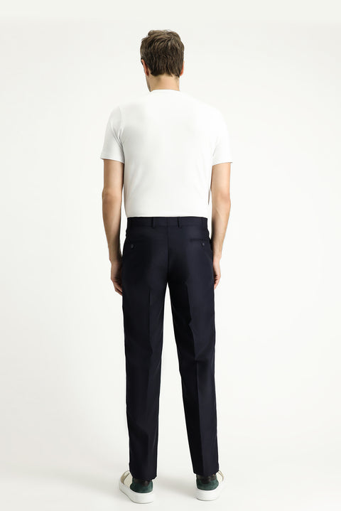 Siyah Lacivert 6 Drop Regular Fit Standart Kesim Klasik Kumaş Pantolon