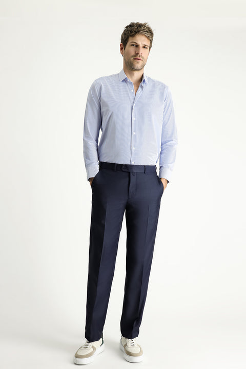 Koyu Lacivert 6 Drop Regular Fit Standart Kesim Klasik Kumaş Pantolon