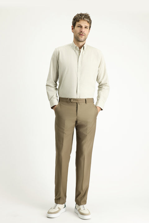 Koyu Vizon 6 Drop Regular Fit Standart Kesim Klasik Kumaş Pantolon