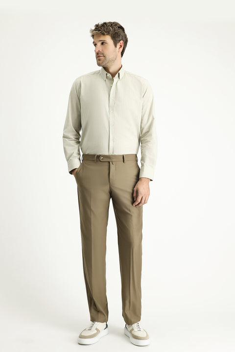 Koyu Vizon 6 Drop Regular Fit Standart Kesim Klasik Kumaş Pantolon